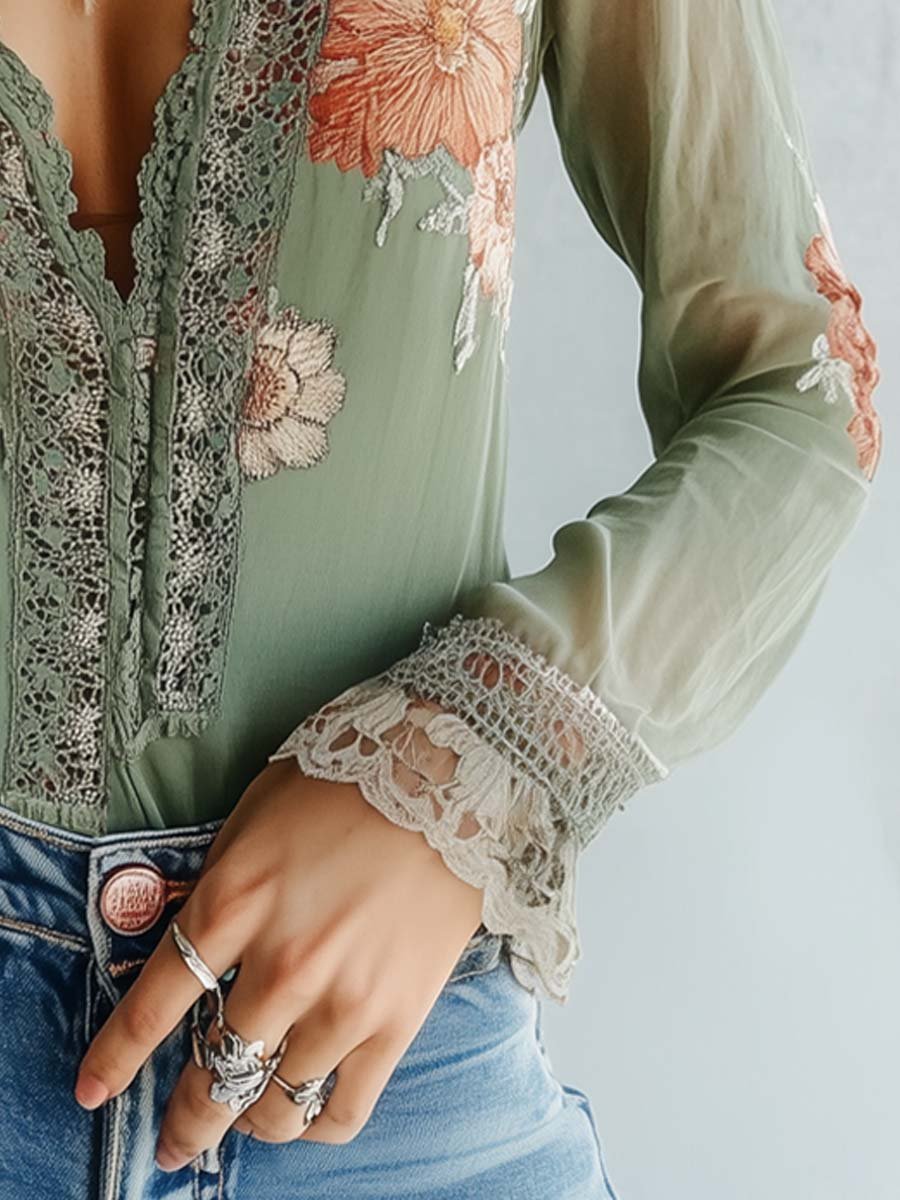 Aurora | Floral Lace Blouse