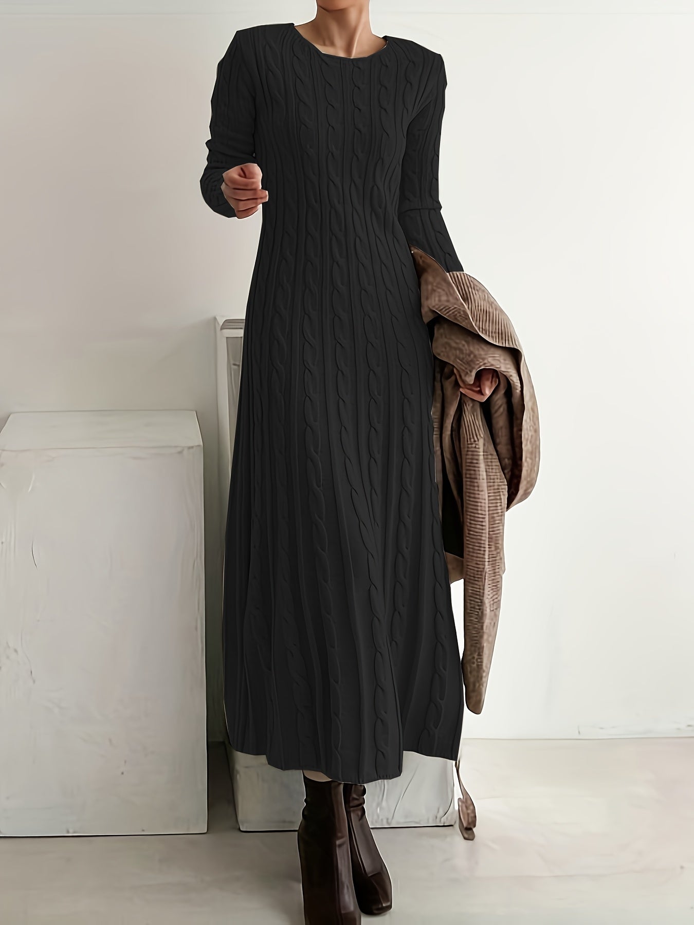 Honoria | Vestido largo de punto trenzado