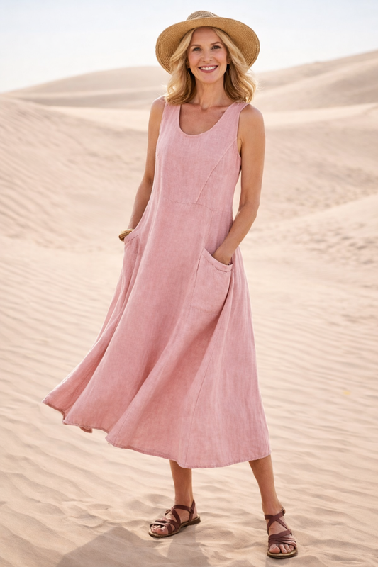 Luna | Vestido midi cómodo de corte acampanado