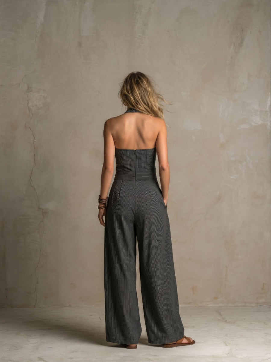 Bianca | Conjunto de lino y algodón con un elegante escote cruzado