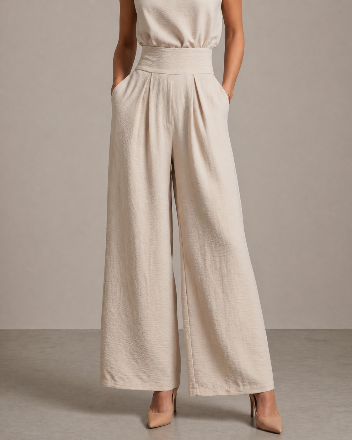 Claudia | Conjunto minimalista de blusa sin mangas