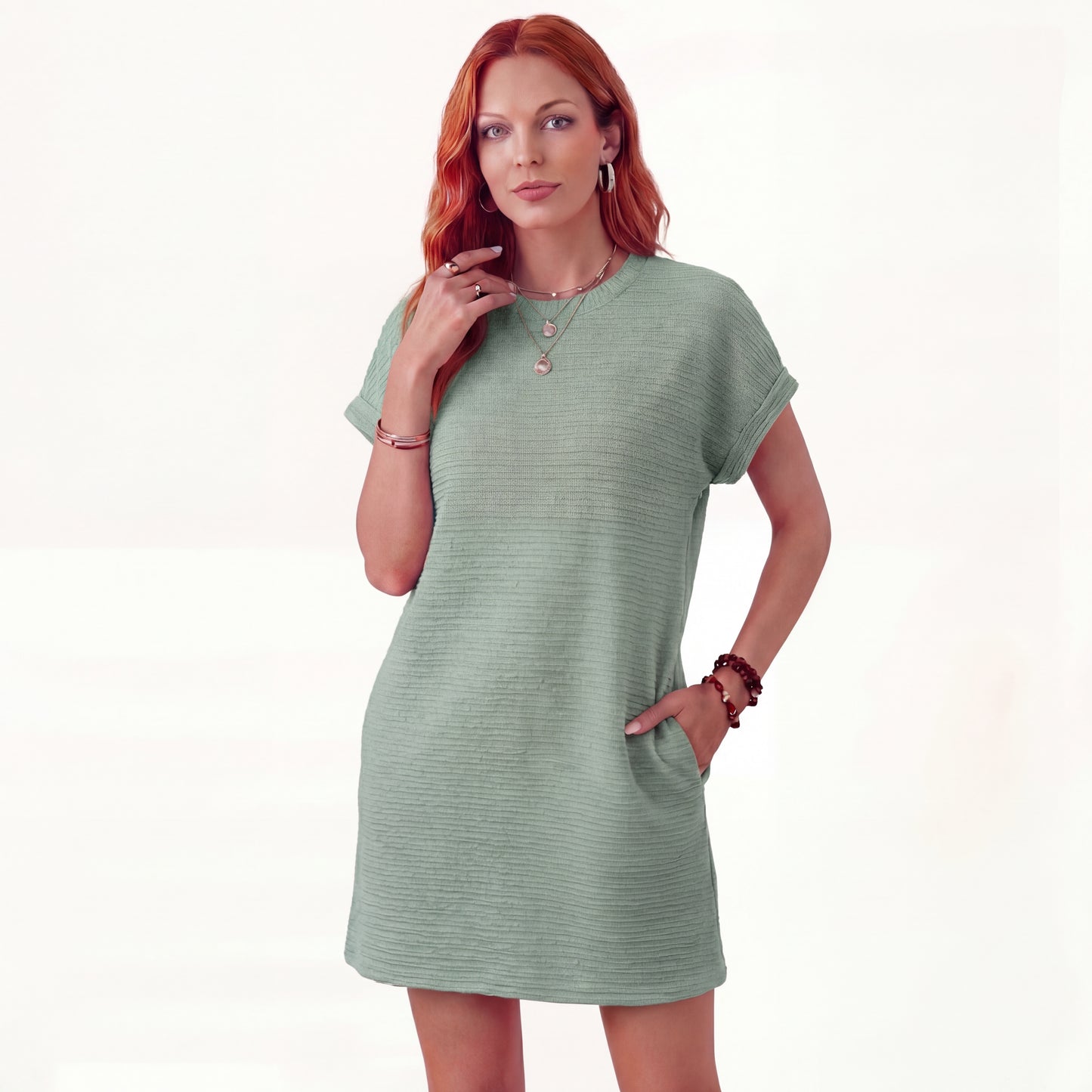 Clara | Vestido Primavera Minimalista Cuello Redondo