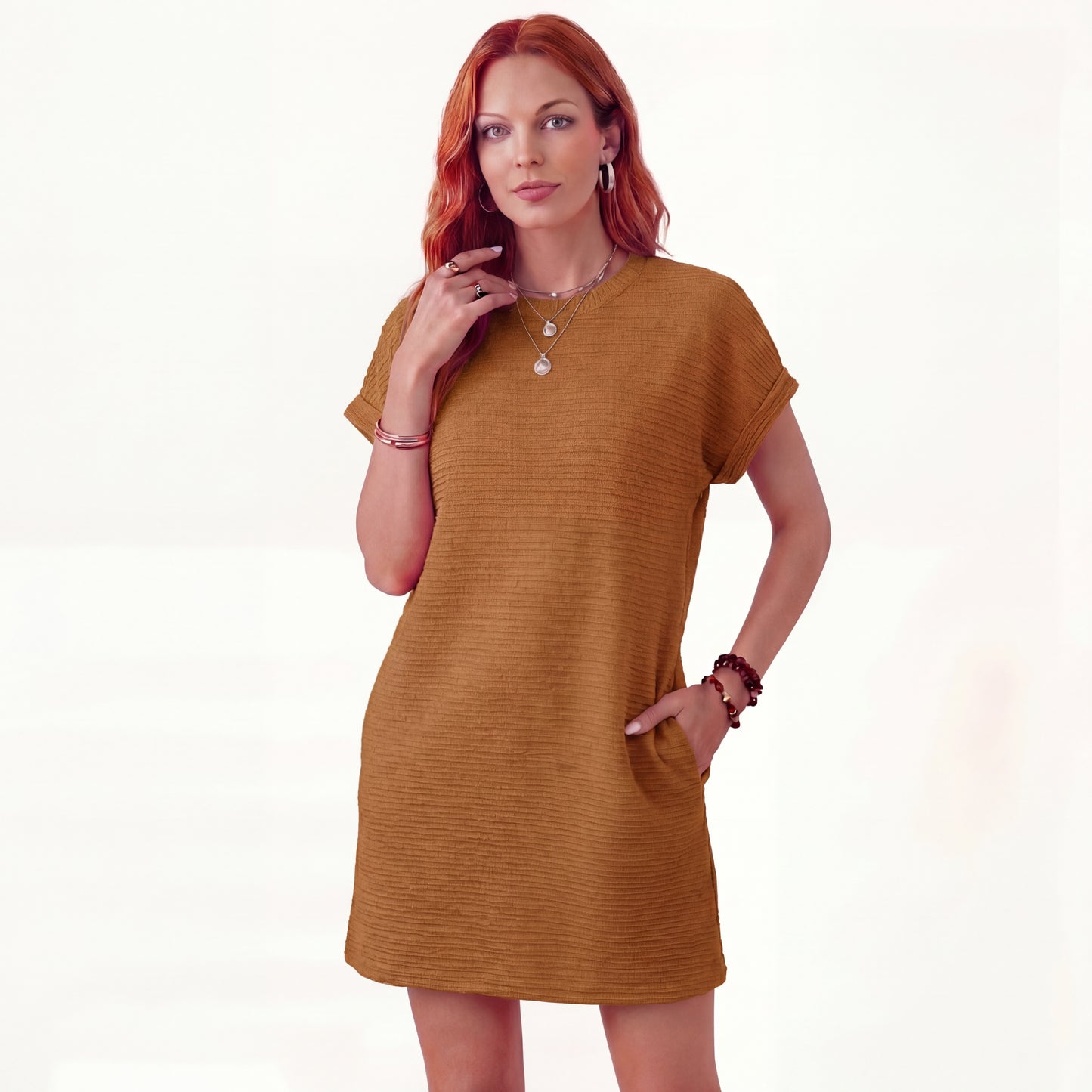 Clara | Vestido Primavera Minimalista Cuello Redondo