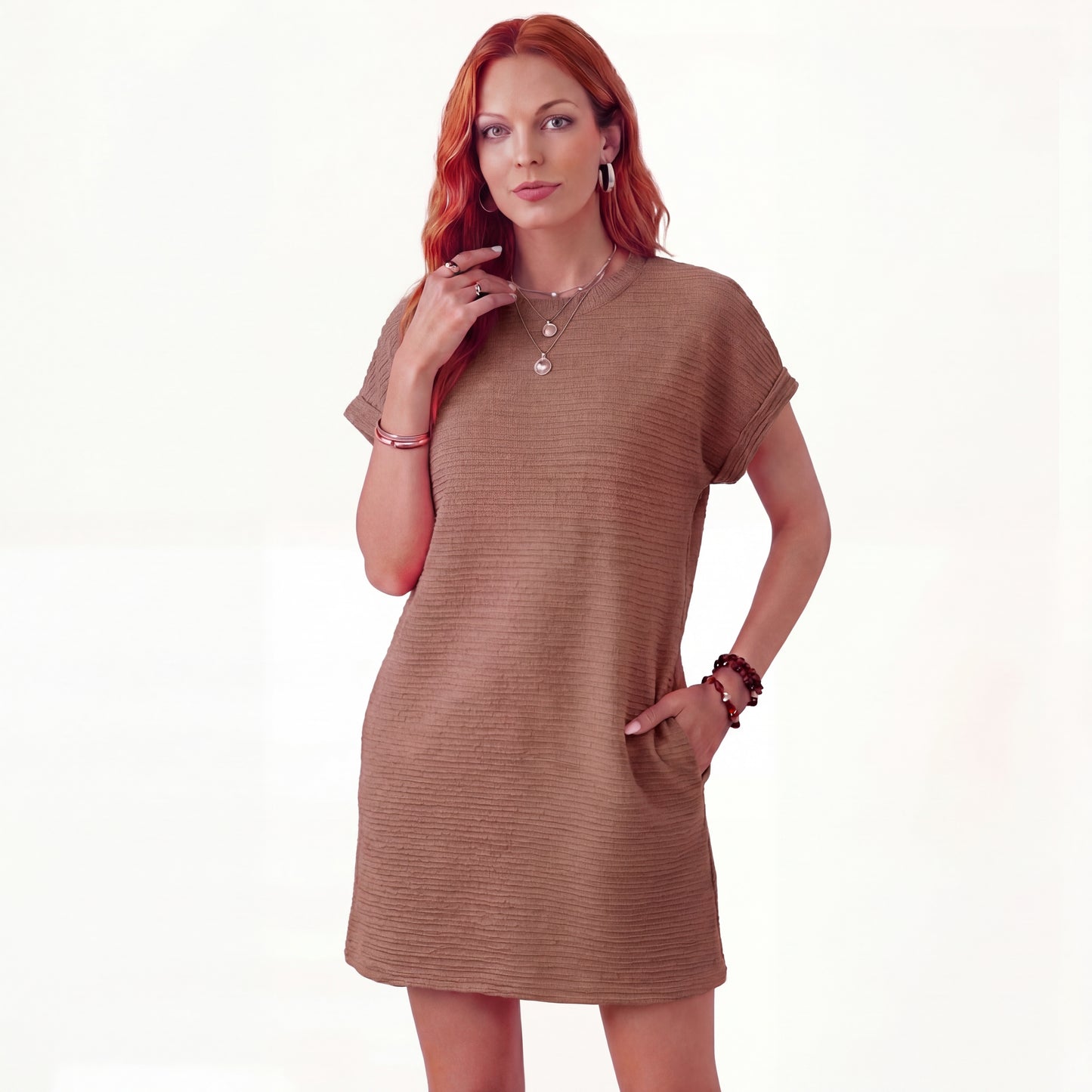 Clara | Vestido Primavera Minimalista Cuello Redondo