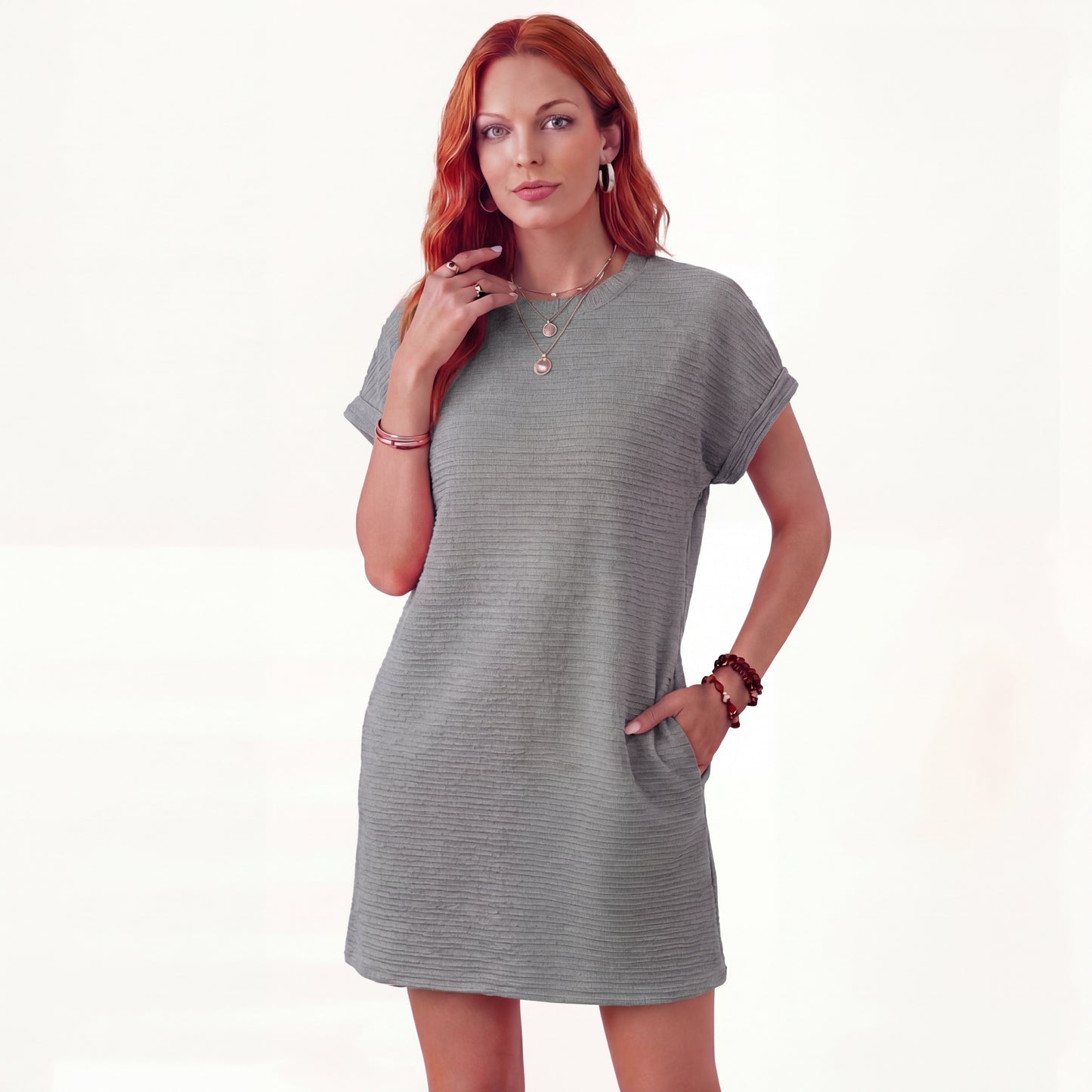Clara | Vestido Primavera Minimalista Cuello Redondo