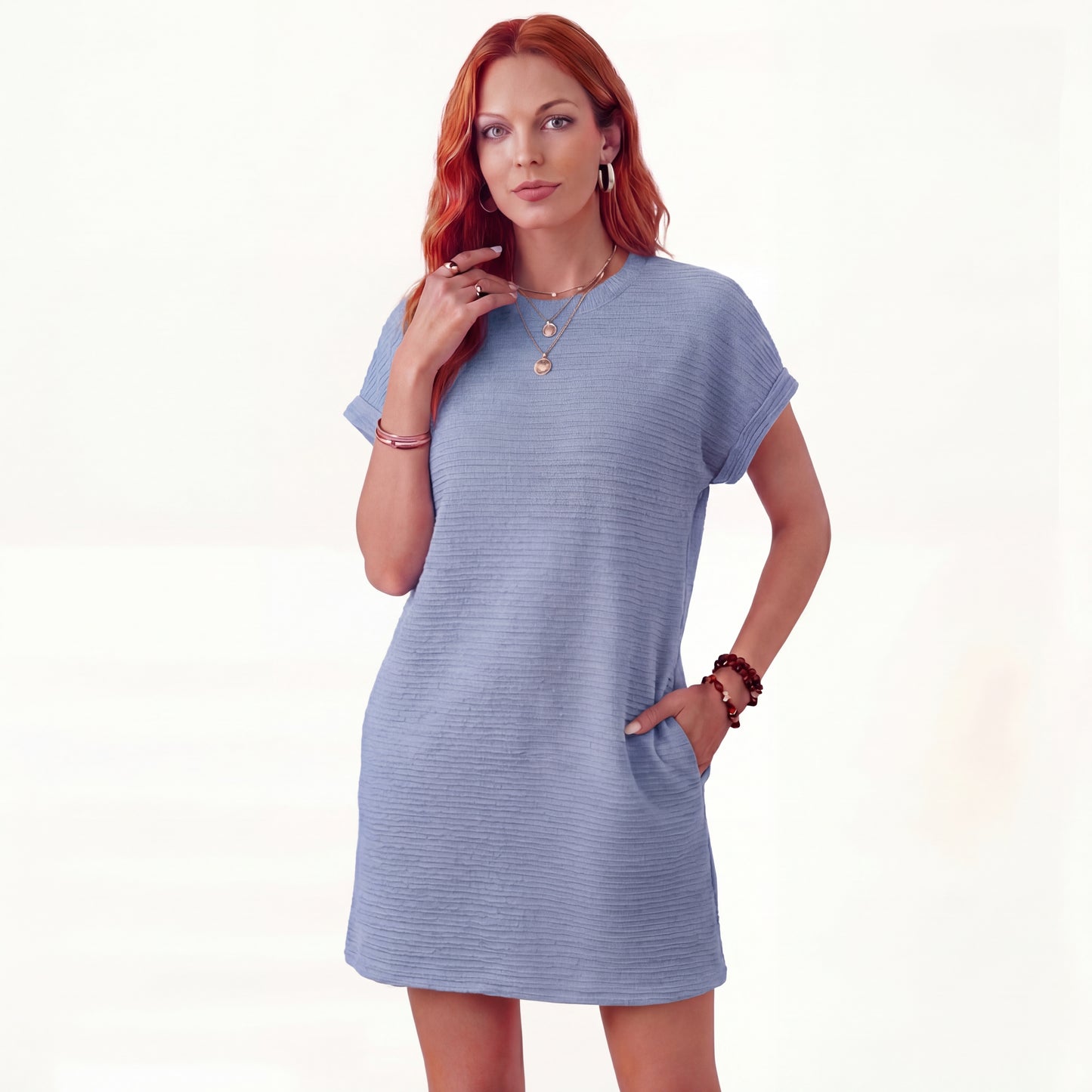 Clara | Vestido Primavera Minimalista Cuello Redondo