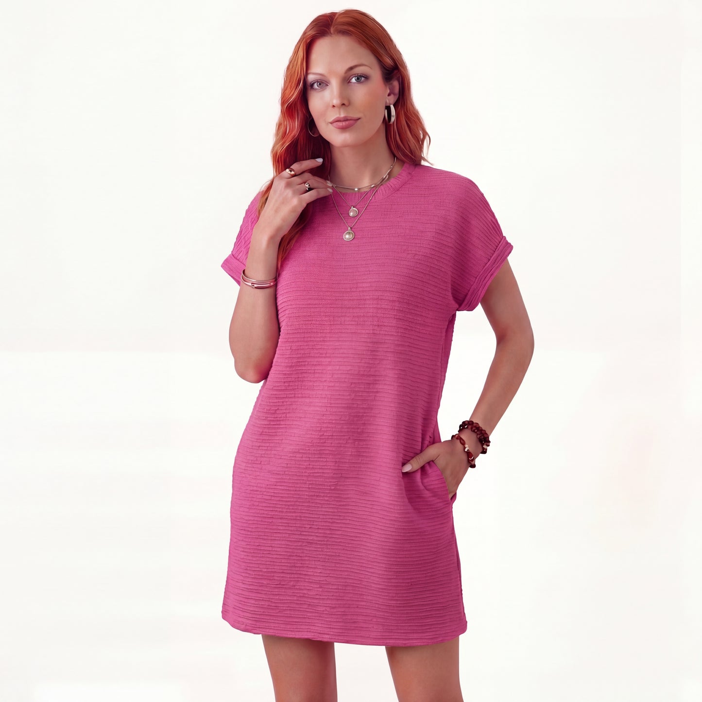Clara | Vestido Primavera Minimalista Cuello Redondo