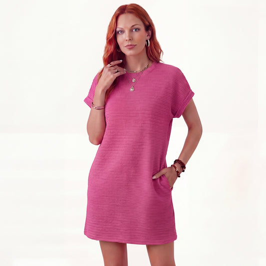 Clara | Vestido Primavera Minimalista Cuello Redondo