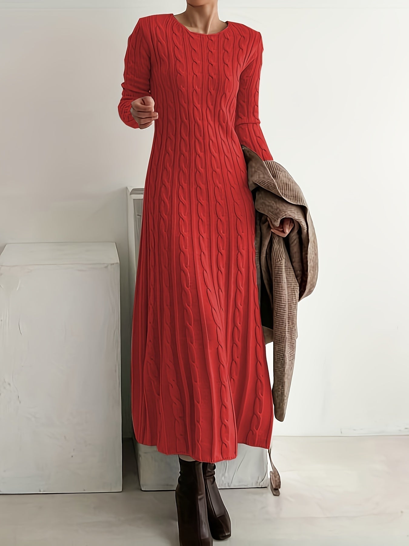 Honoria | Vestido largo de punto trenzado