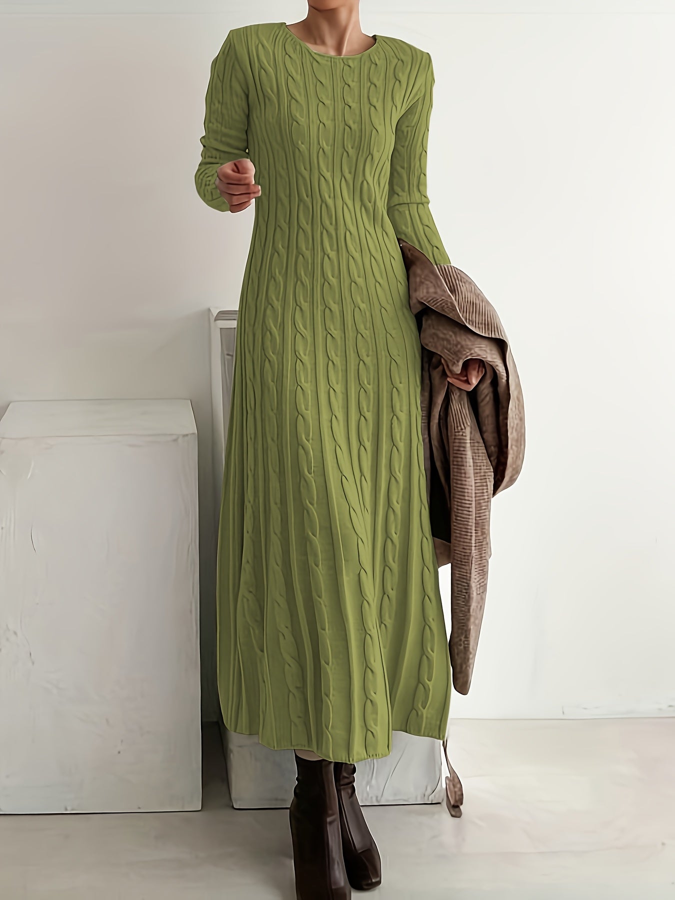 Honoria | Vestido largo de punto trenzado