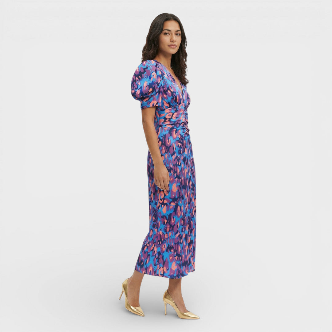 Vestido Largo Mujer Manga Abullonada