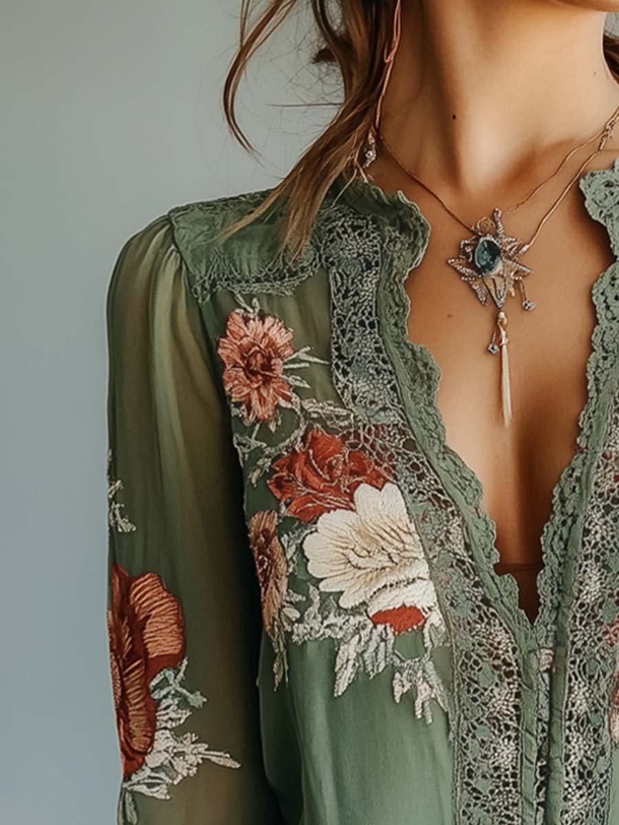 Aurora | Floral Lace Blouse