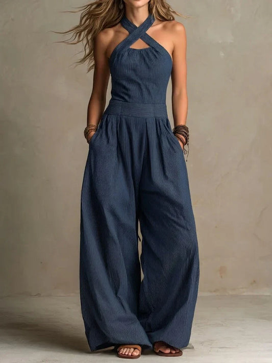 Bianca | Conjunto de lino y algodón con un elegante escote cruzado